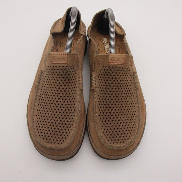 Olukai Moloa Kohana Loafers Men's 8 M Brown Leather Slip On Comfort Shoes - Picture 2 of 9